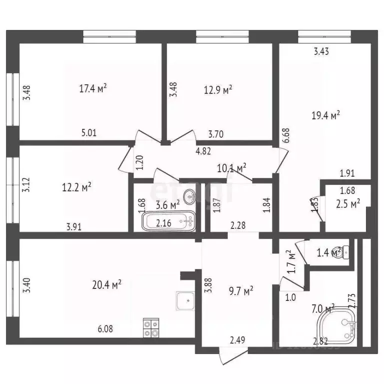 4-к кв. Москва ул. Вертолетчиков, 21к5 (118.3 м) - Фото 1