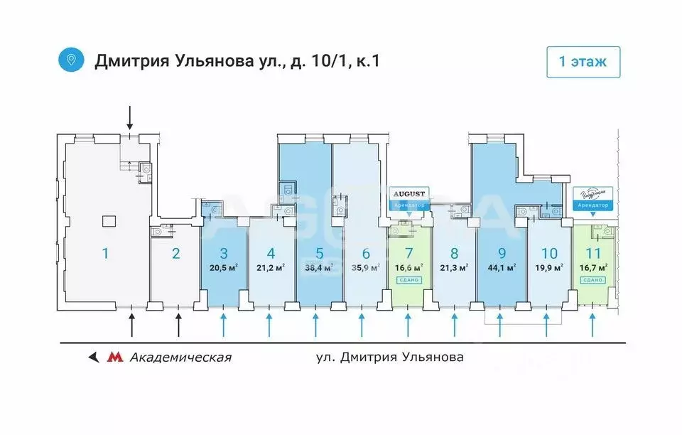 Помещение свободного назначения в Москва ул. Дмитрия Ульянова, 10/1К1 ... - Фото 1