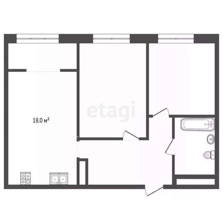 2-к кв. Тюменская область, Тюмень ул. Газовиков, 73к4 (56.5 м) - Фото 2