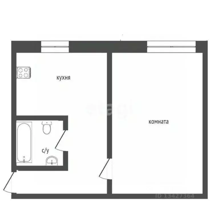 1-к кв. Курганская область, Курган Заозерный жилрайон, 8-й мкр,  (32.5 ... - Фото 2