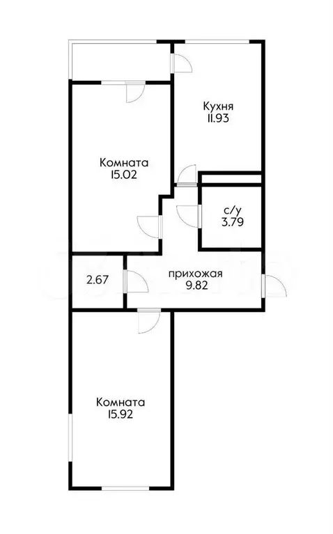 2-к. квартира, 61 м, 5/12 эт. - Фото 0