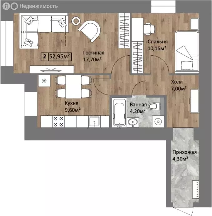 2-комнатная квартира: Ярославль, Старая Костромская улица, 6 (52.9 м) - Фото 1