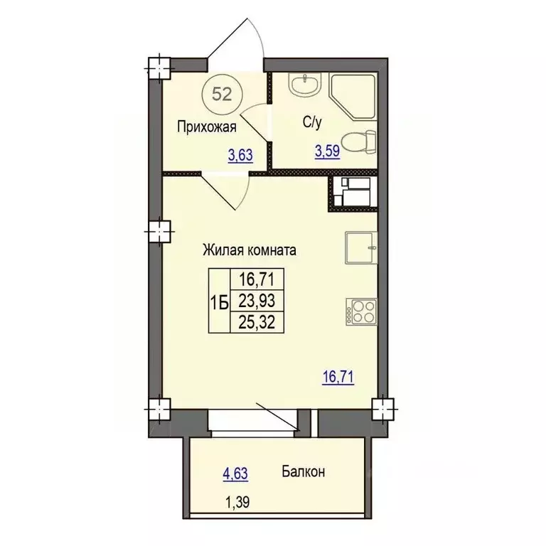 1-к кв. Псковская область, Псковский район, Завеличенская волость, д. ... - Фото 1