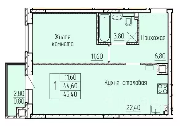 1-к кв. Ростовская область, Батайск ул. Макаровского, 4к2 (45.4 м) - Фото 0