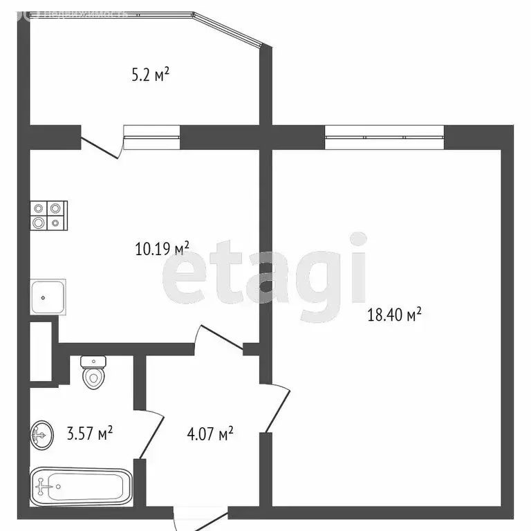 1-комнатная квартира: Тверь, улица Фрунзе, 2к2 (41 м) - Фото 0