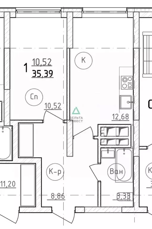 1-к кв. Башкортостан, Уфа ул. Николая Ковалева, 1 (36.6 м) - Фото 2