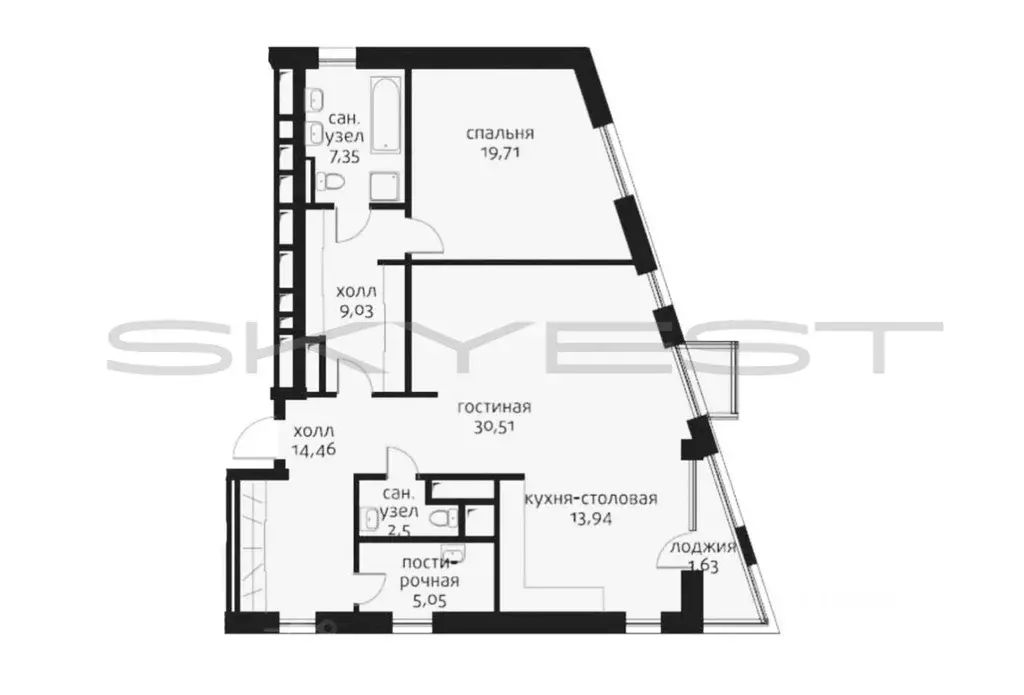 2-к кв. Москва ул. Ефремова, 10с1к4/7 (103.0 м) - Фото 1