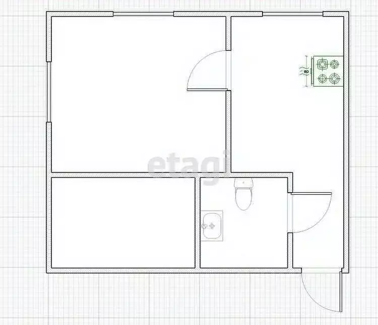 1-к кв. Костромская область, Кострома ул. Нижняя Дебря, 18 (25.0 м) - Фото 1