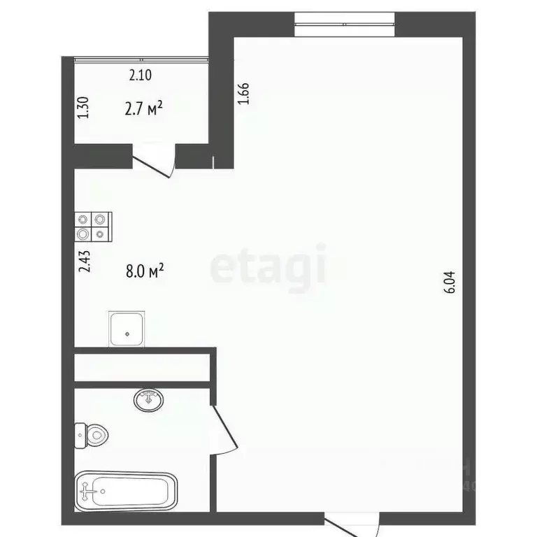 Студия Тюменская область, Тюменский муниципальный округ, д. Дударева ... - Фото 1