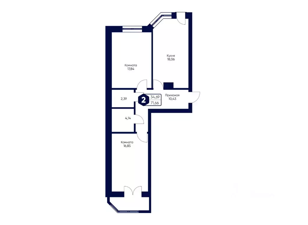 2-к кв. Московская область, Дмитровский муниципальный округ, с. ... - Фото 2