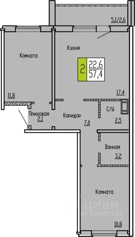 2-к кв. Курганская область, Курган ул. Карбышева, 52 (57.4 м) - Фото 0