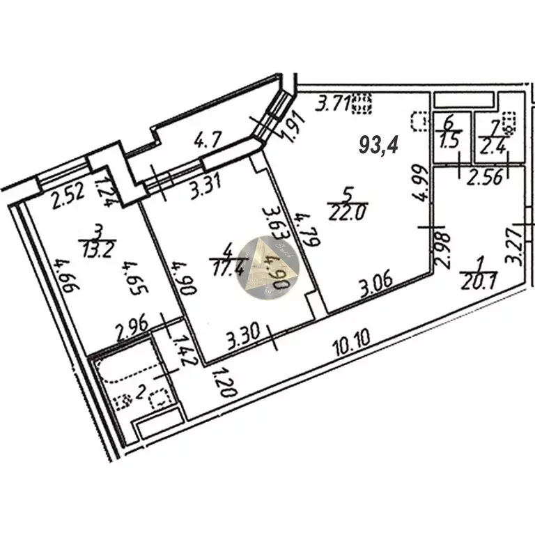 2-комнатная квартира: Санкт-Петербург, улица Руднева, 16 (93.4 м) - Фото 2