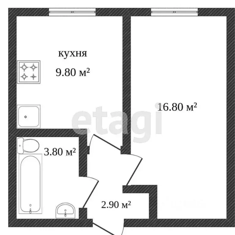 1-к кв. Калужская область, Калуга ул. Георгия Амелина, 24 (33.3 м) - Фото 0