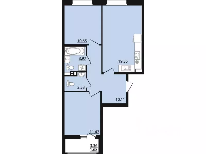 2-к кв. Воронежская область, Рамонский район, Яменское с/пос, пос. ... - Фото 1