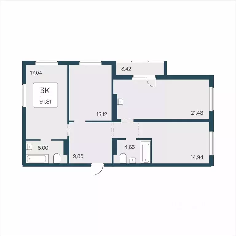 3-к кв. Новосибирская область, Новосибирский район, Мочищенский ... - Фото 1