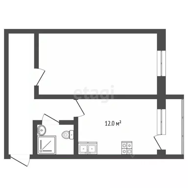 1-к кв. Ханты-Мансийский АО, Ханты-Мансийск Самаровская ул., 6к2 (39.6 ... - Фото 1
