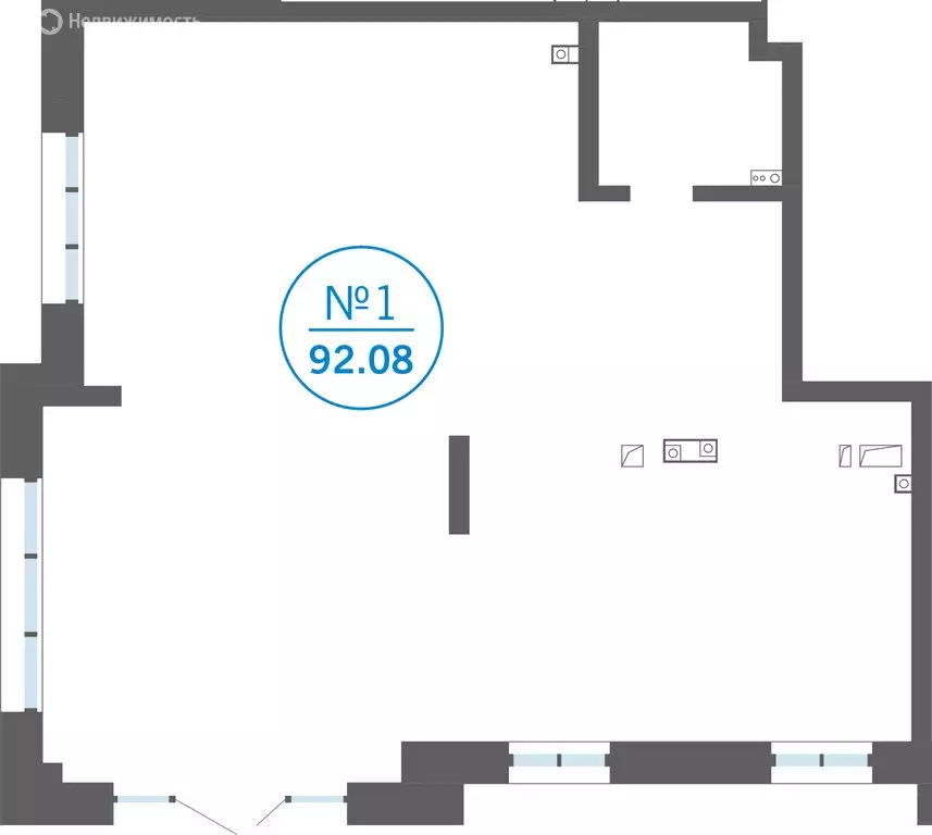 Помещение свободного назначения (92.08 м) - Фото 1