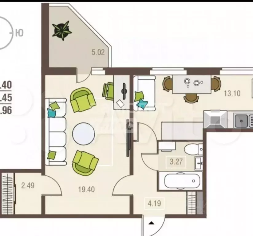 1-к кв. Курская область, Курск просп. Надежды Плевицкой, 11А (42.7 м) - Фото 2