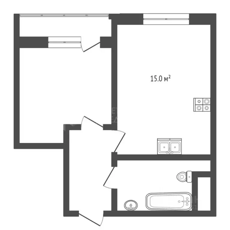 1-к кв. Тюменская область, Тюмень ул. Тимирязева, 8к1 (36.7 м) - Фото 1