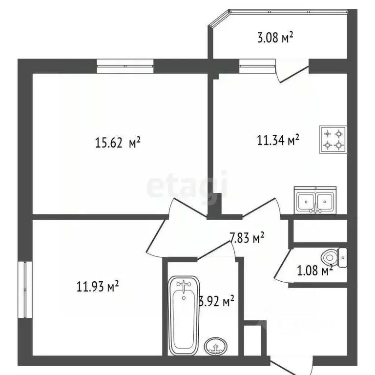 2-к кв. Ленинградская область, Мурино Всеволожский район, ул. ... - Фото 2