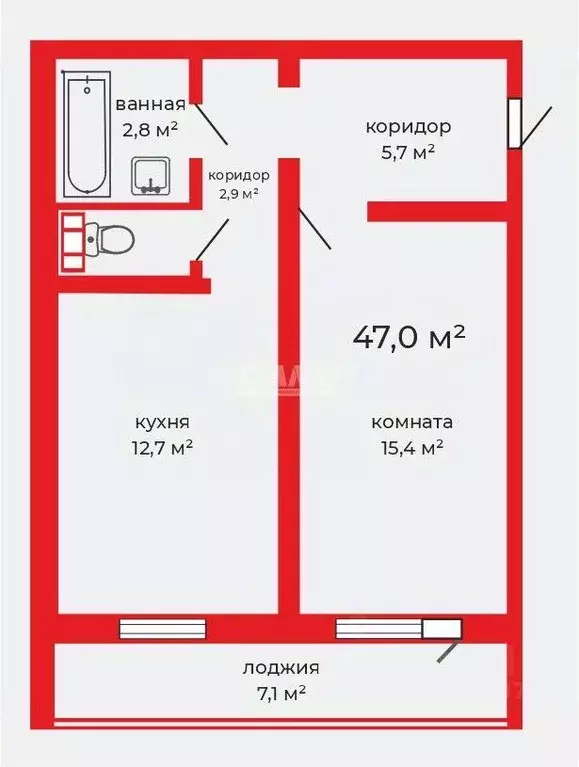 1-к кв. Челябинская область, Челябинск ул. 2-я Эльтонская, 56 (40.0 м) - Фото 1