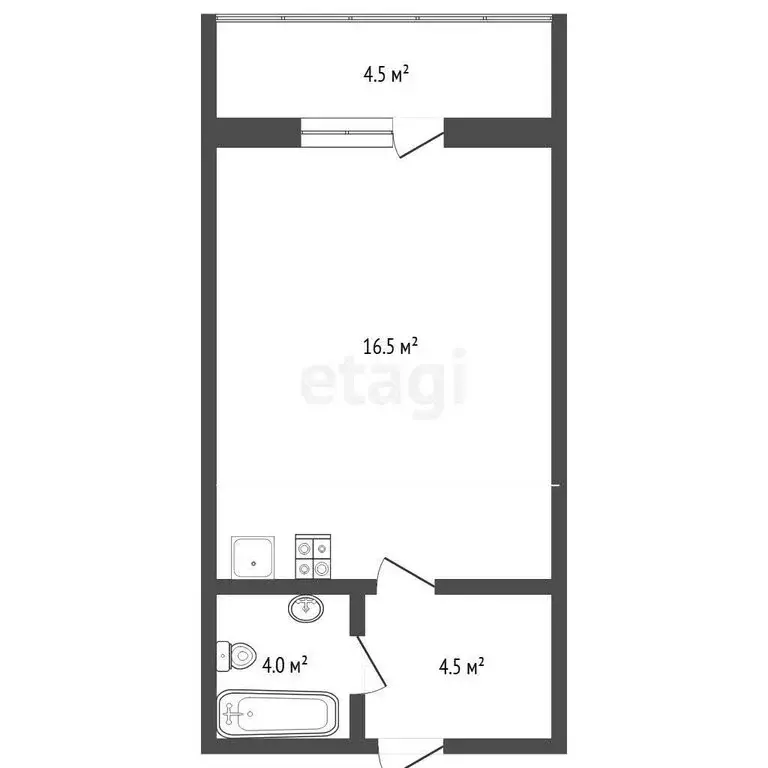 Квартира-студия: Тюмень, Газопромысловая улица, 8 (28.4 м) - Фото 0