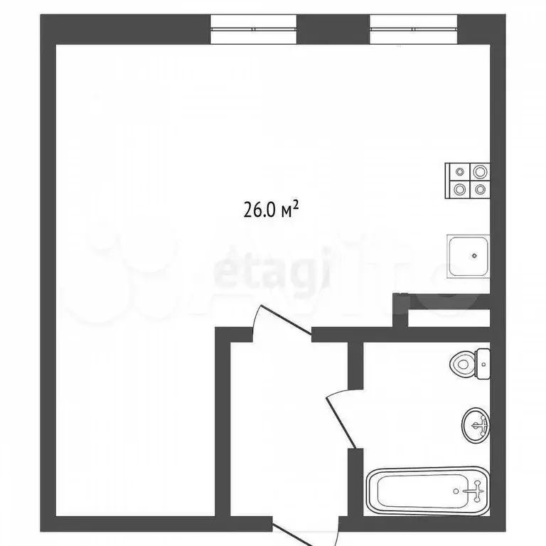 Квартира-студия, 32 м, 1/19 эт. - Фото 0