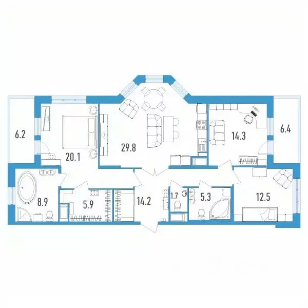 3-к кв. Санкт-Петербург бул. Головнина, 3к1 (119.0 м) - Фото 0