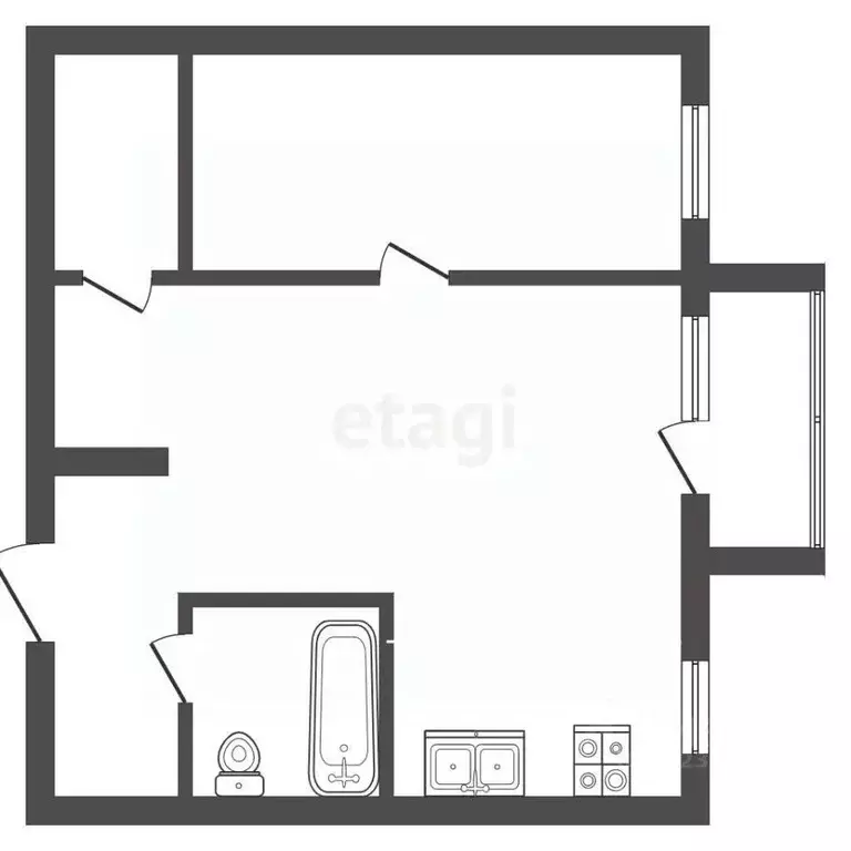 2-к кв. Челябинская область, Кыштым ул. Ленина, 29 (41.3 м) - Фото 1
