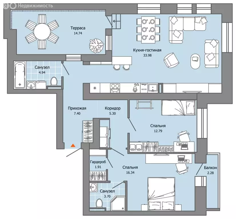 2-комнатная квартира: Пермь, улица Дзержинского, 35А (91 м) - Фото 2