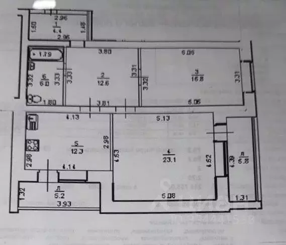 2-к кв. Башкортостан, Уфа Кавказская ул., 6/12 (86.0 м) - Фото 2