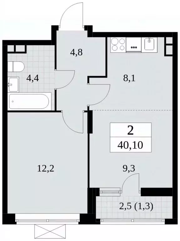 2-к кв. Москва ул. Лобановский Лес, 11 (40.1 м) - Фото 0