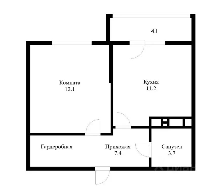 1-к кв. Краснодарский край, Краснодар Российская ул., 267к5 (38.0 м) - Фото 2