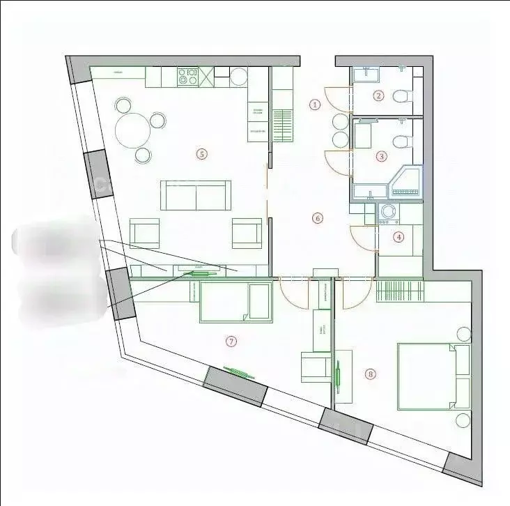 3-к кв. Москва ул. Народного Ополчения, 15К3 (82.4 м) - Фото 2