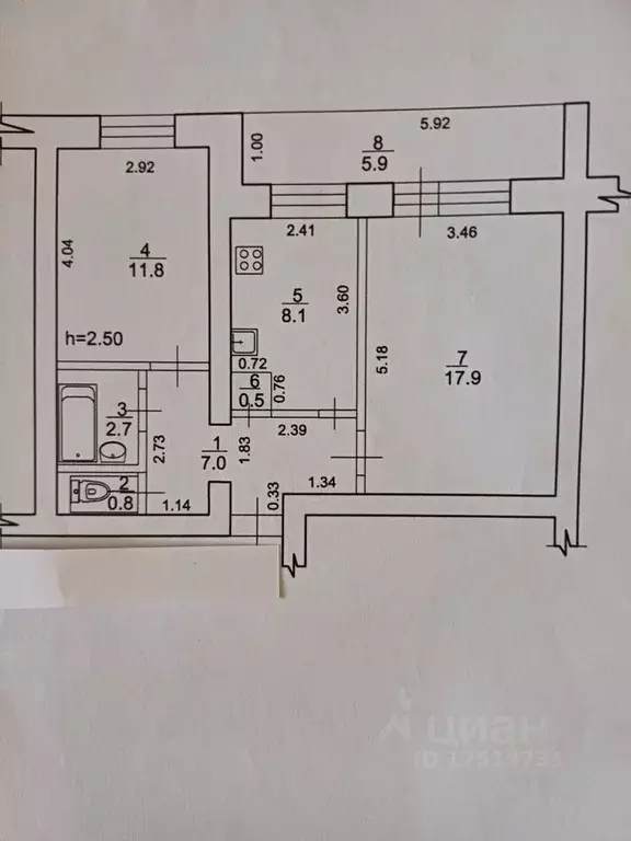 2-к кв. Башкортостан, Стерлитамак ул. Сакко и Ванцетти, 63 (49.0 м) - Фото 2