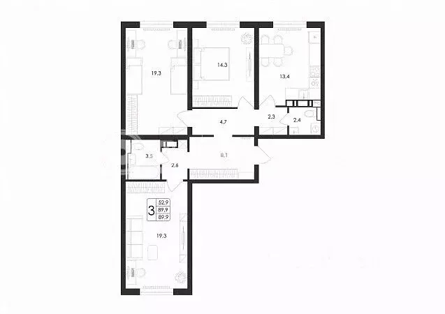 3-к кв. Воронежская область, Воронеж ул. Загоровского, 5/3 (89.9 м) - Фото 0