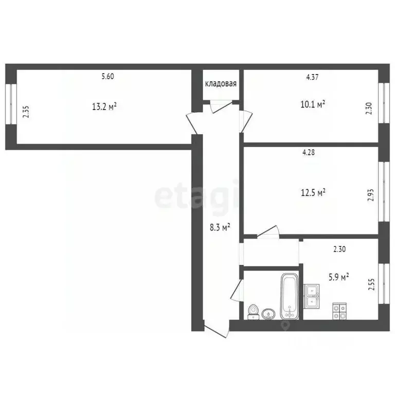 3-к кв. Псковская область, Псков Гражданская ул., 21 (56.0 м) - Фото 0