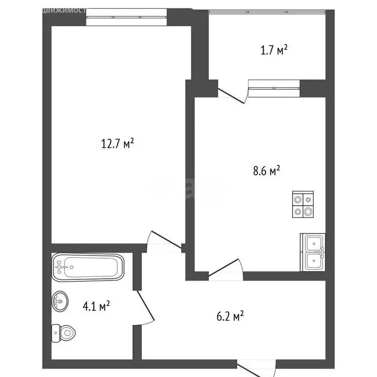 1-комнатная квартира: Калининград, Суздальская улица, 17 (30.05 м) - Фото 1