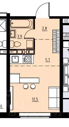 1-к кв. Пермский край, Пермский муниципальный округ, с. Фролы ул. ... - Фото 2