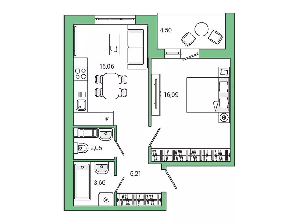 1-к кв. Ленинградская область, Гатчина ул. Чехова, 39к2 (45.7 м) - Фото 1