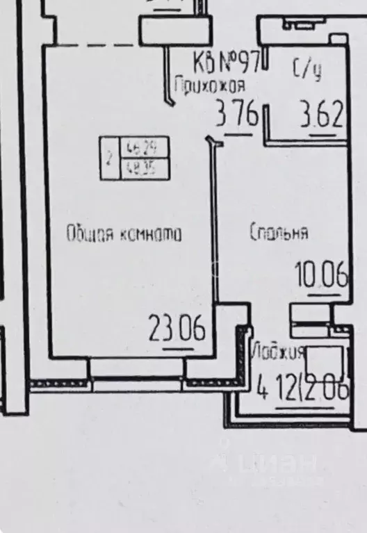 2-к кв. Алтайский край, Барнаул ул. 65 лет Победы, 25 (48.2 м) - Фото 2