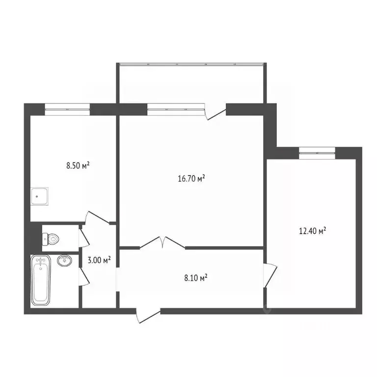 2-к кв. Красноярский край, Красноярск 9 Мая ул., 69 (53.0 м) - Фото 1