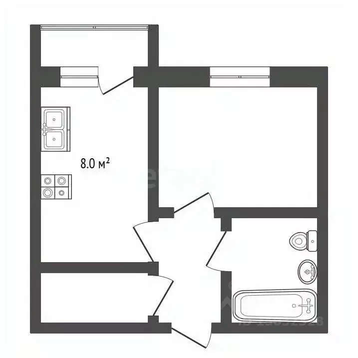 1-к кв. Владимирская область, Муром Кленовая ул., 3к2 (29.1 м) - Фото 1