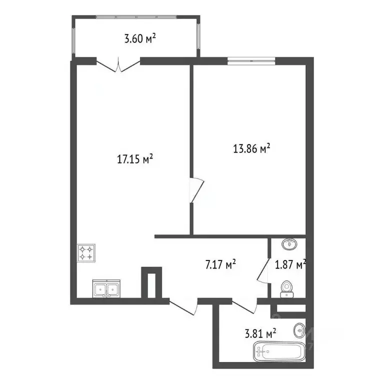 1-к кв. Санкт-Петербург ул. Решетникова, 29 (42.4 м) - Фото 1