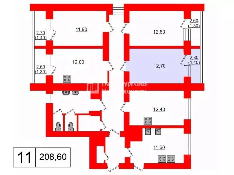 Комната Санкт-Петербург Бухарестская ул., 128К1 (12.7 м) - Фото 1