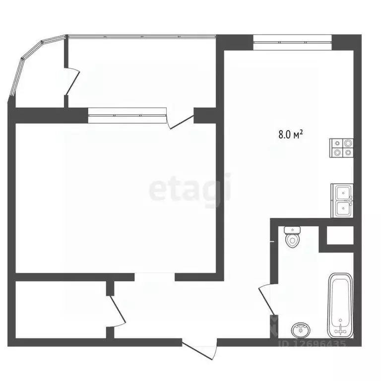 1-к кв. Московская область, Балашиха Московский проезд, 13 (45.1 м) - Фото 2