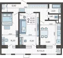 2-к кв. Краснодарский край, Краснодар 9-й километр мкр, ул. ... - Фото 1