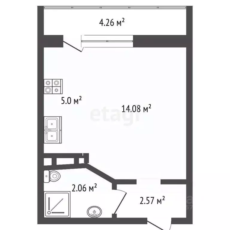 Студия Челябинская область, Челябинск ул. Петра Сумина, 14 (24.7 м) - Фото 2