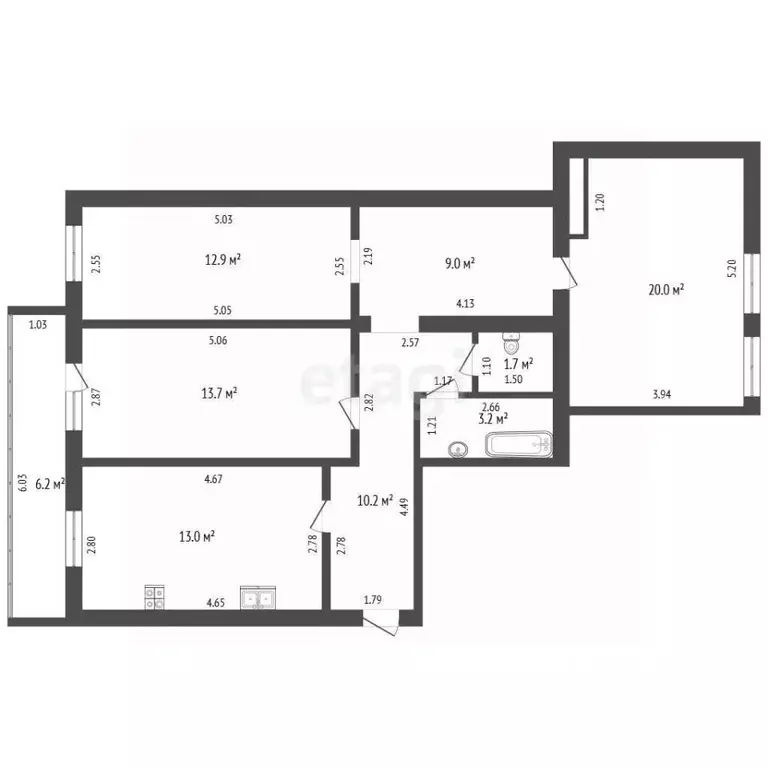 3-к кв. Марий Эл, Йошкар-Ола Пролетарская ул., 9Б (89.0 м) - Фото 2