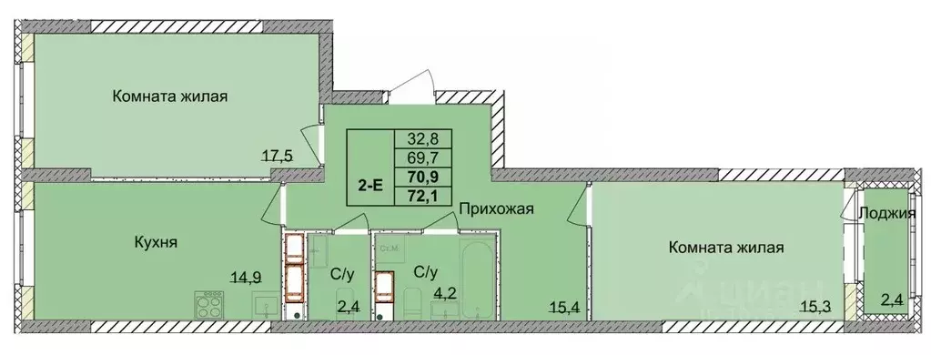 2-к кв. Нижегородская область, Нижний Новгород 1-я Оранжерейная ул. ... - Фото 0